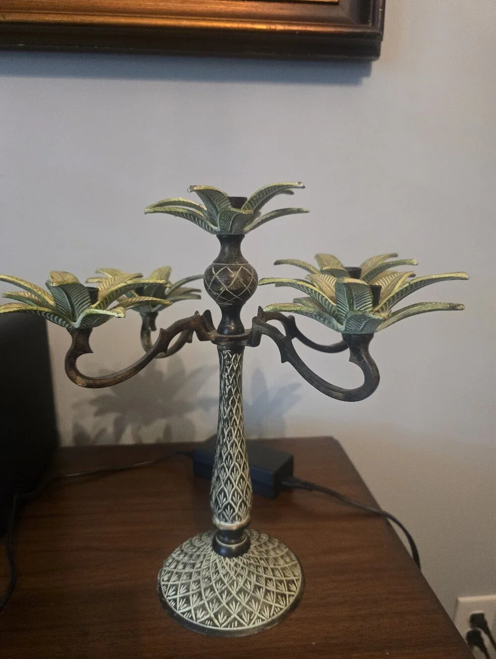 Vintage Mikasa 5 Arm Candelabra, Metal, 12in Tall, 4+lbs